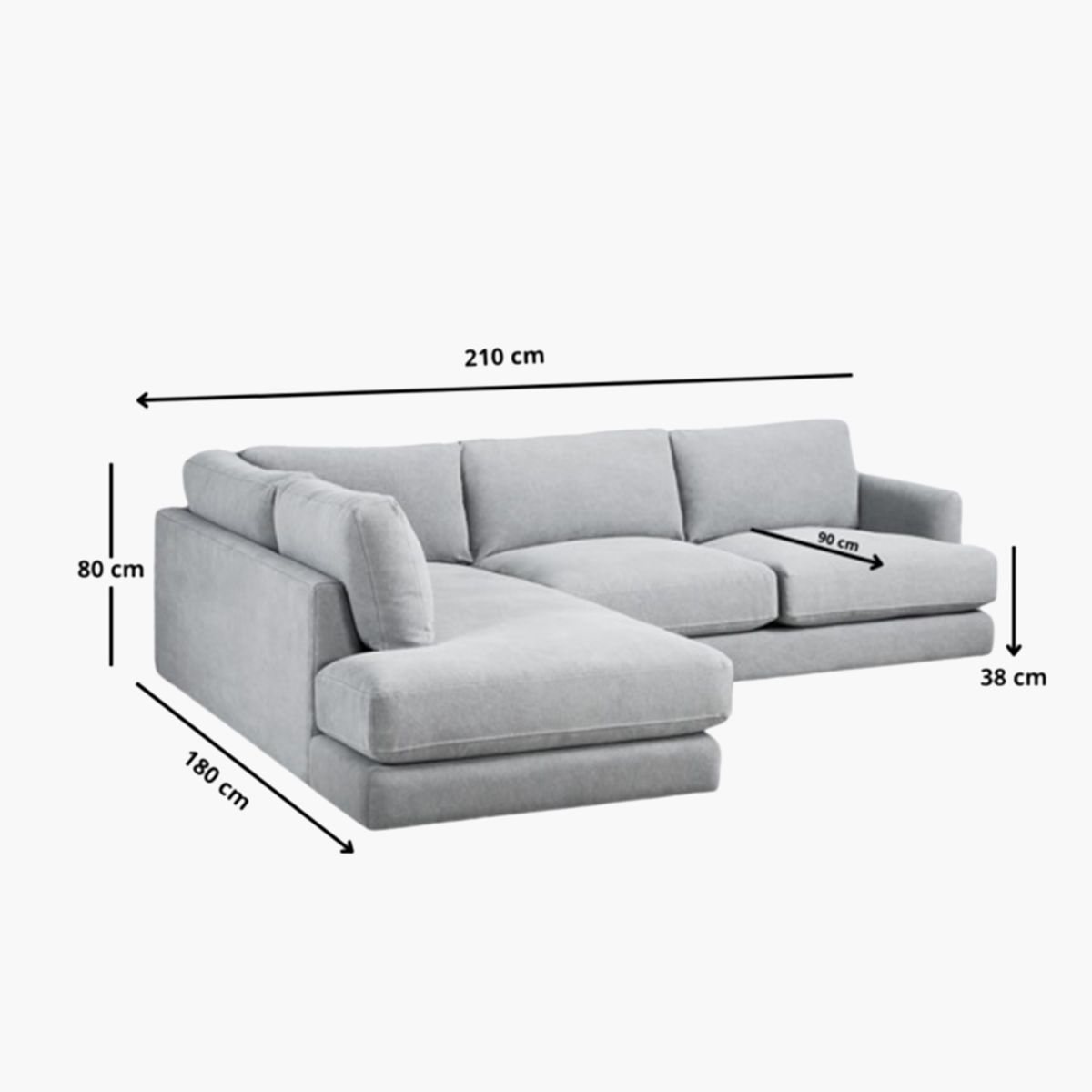 كنبة ركنية يمين قماش 3 مقاعد – L-Shape Right Sofa 3 Seater-2