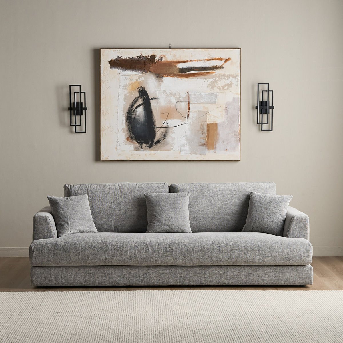 كنبة 3 مقاعد قماش – 3 Seater Fabric Sofa-0