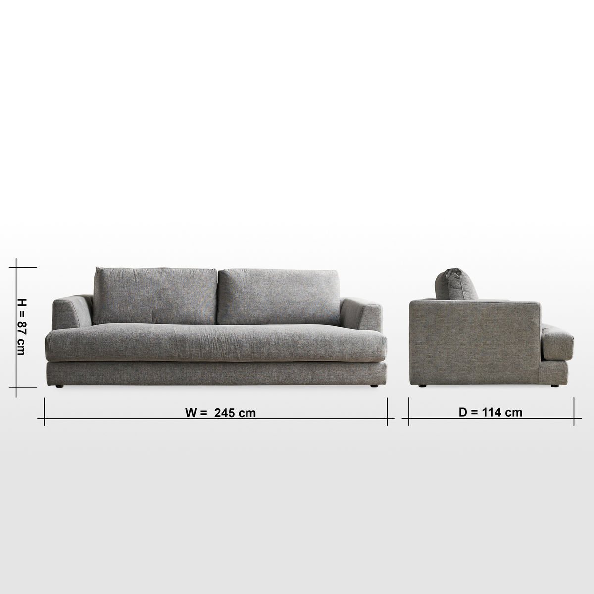 كنبة 3 مقاعد قماش – 3 Seater Fabric Sofa-8