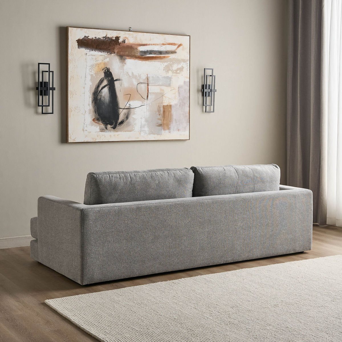 كنبة 3 مقاعد قماش – 3 Seater Fabric Sofa-2